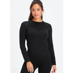 Fabletics Sync Seamless Long-Sleeve Top Black MEDIUM